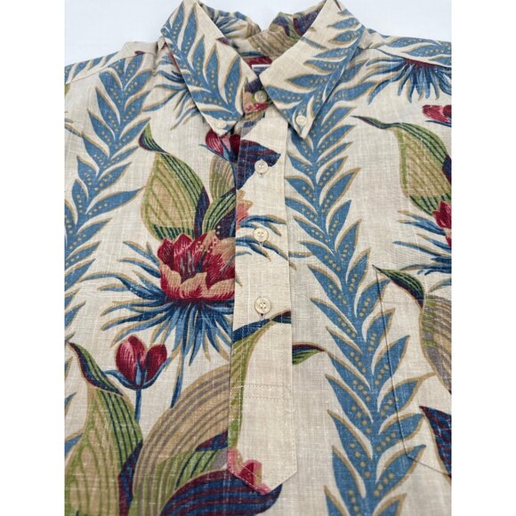 Reyn Spooner Hawaiian Shirt XL Floral Print Short Sleeve Button-Up - Picture 7 of 7